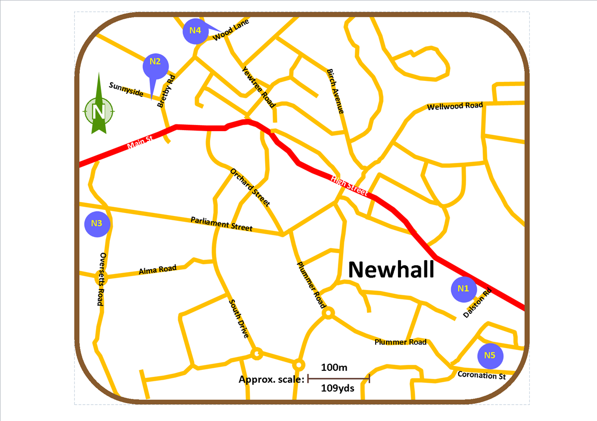 Newhall Village Heritage Trail map